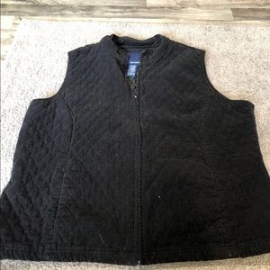 Basic editions black zip up vest